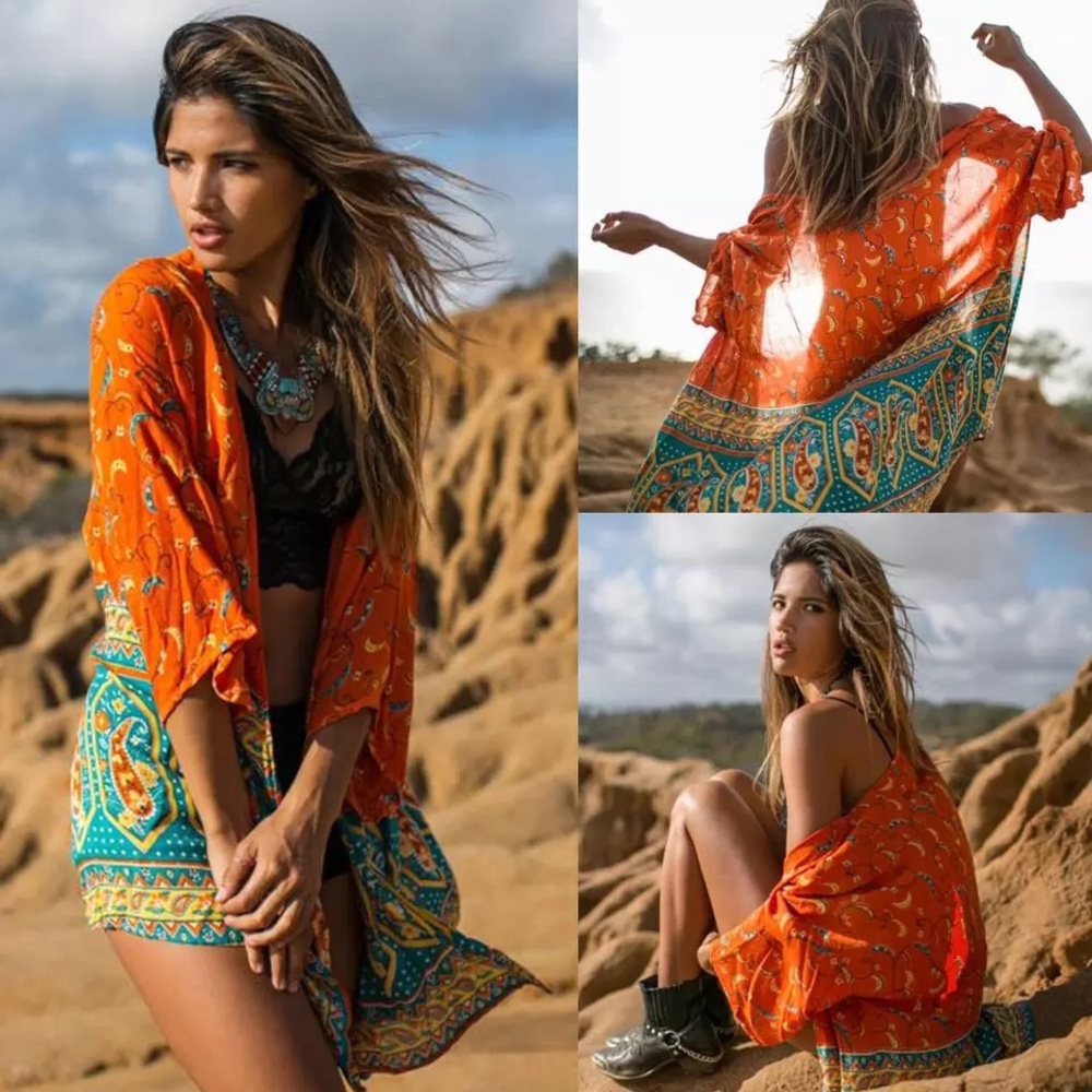 NEW Boho Festival Tribal Beach Wrap Kimono